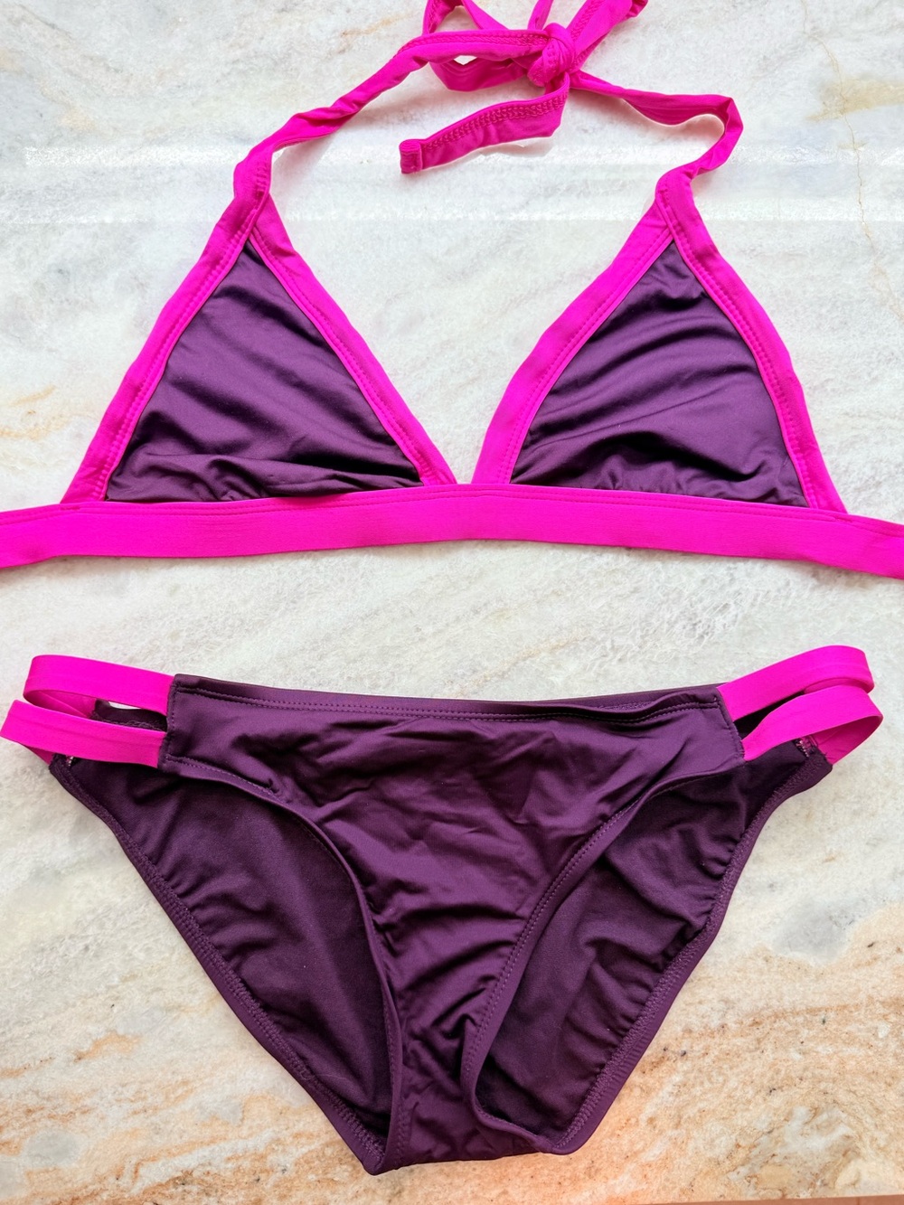 Mossimo Supply Co. Plum Bikini with Hot Pink Trim